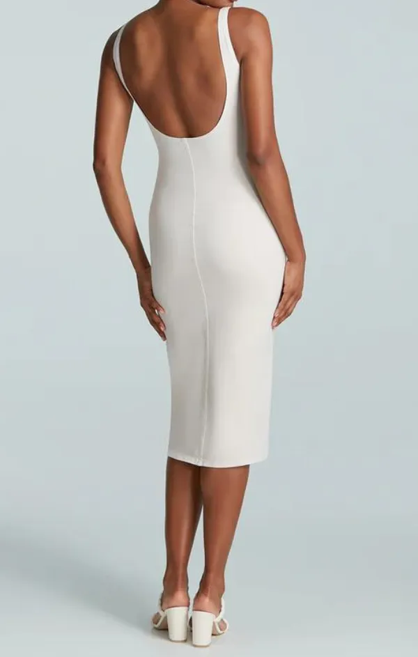 Denim Midi Tank Dress Semi Fit