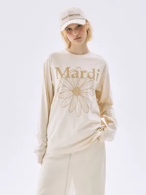 Leisure Casual Quick Dry Fabric TSHIRT LONG SLEEVE FLOWERMARDI_BUTTER PEANUT