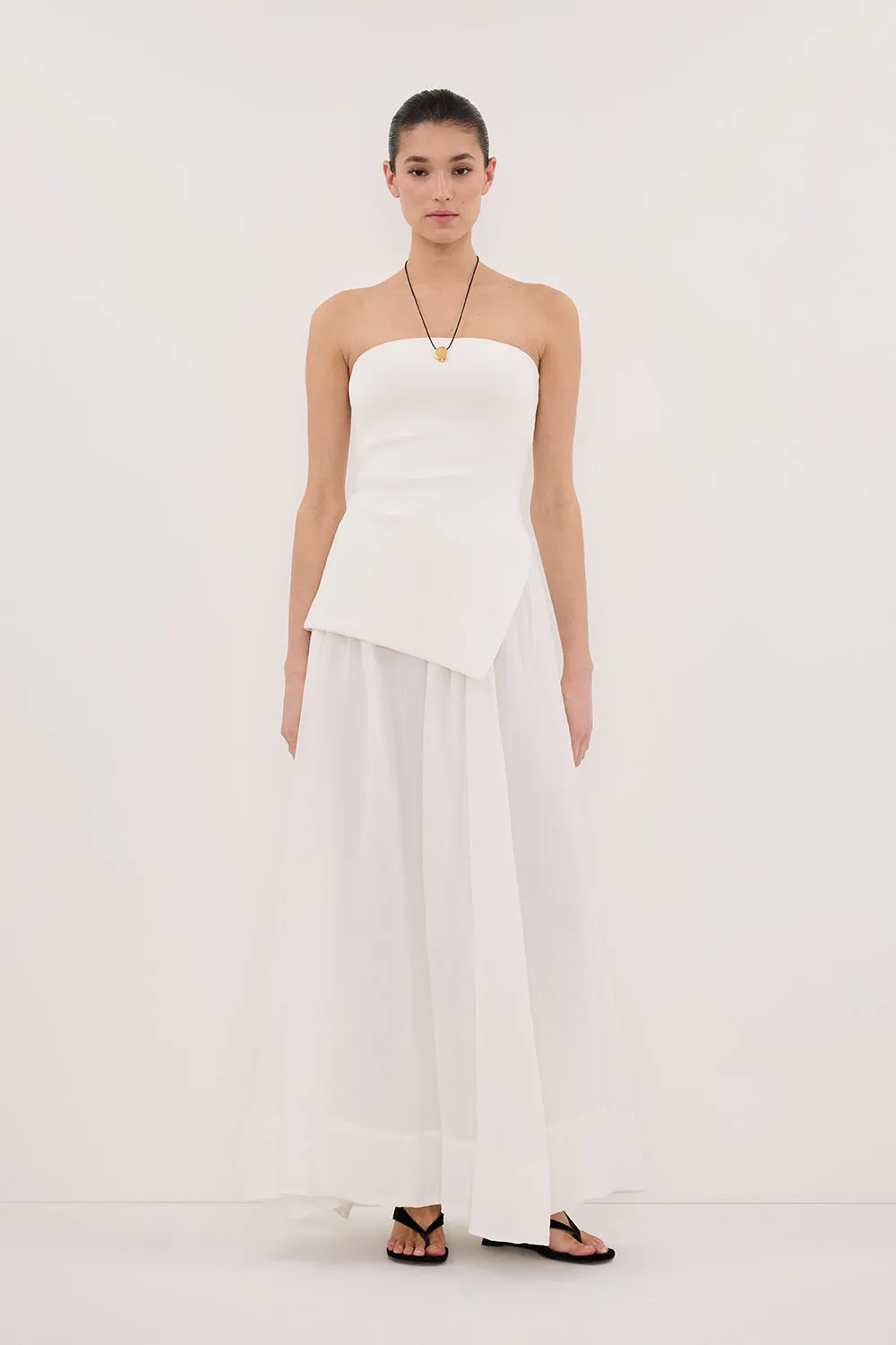understated look LAYNE WHITE RAMIE MAXI SKIRT