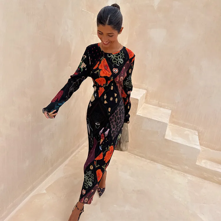 Classic Grace Night Garden Gaia Plisse Dress