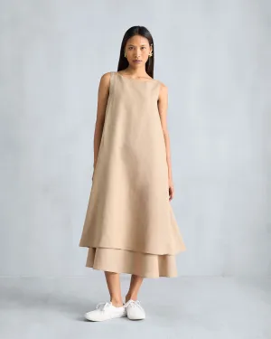 Double Layer Dress - Beige Tailored Comfort ReinforcedHem