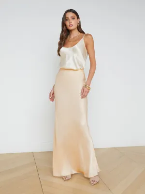 Functional Fashion Zeta Satin Maxi Skirt