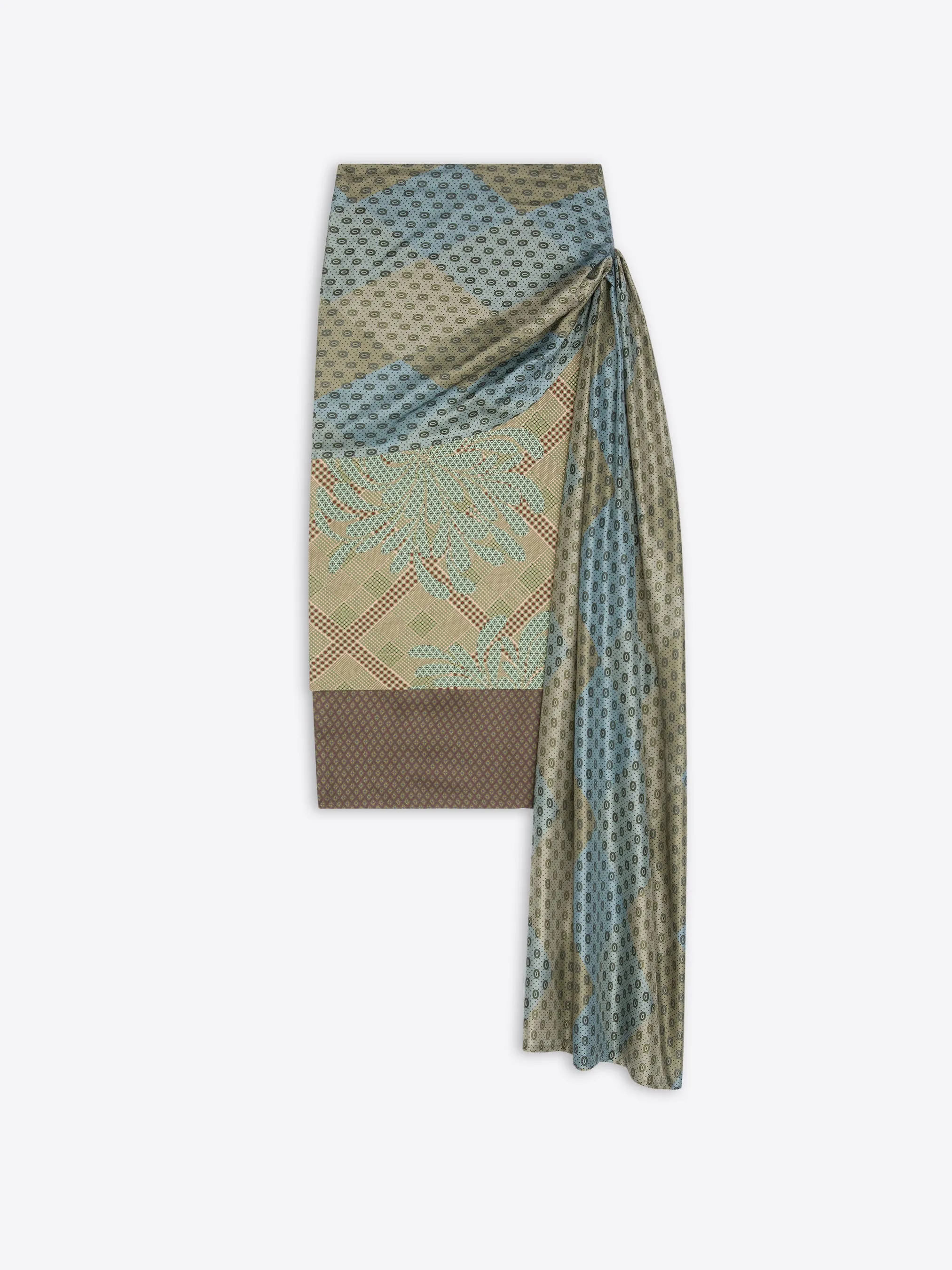Evening Outing Stylish Finish Draped silk skirt