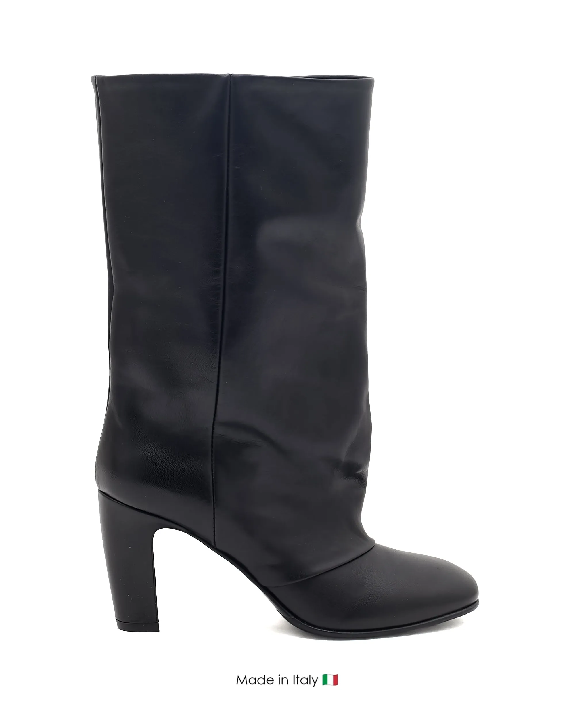 Issie Black Leather Elastic