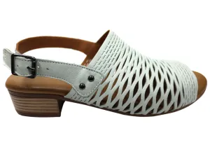 Bohemian Style Heels Orizonte Greta Womens European Leather Low Heel Comfortable Sandals