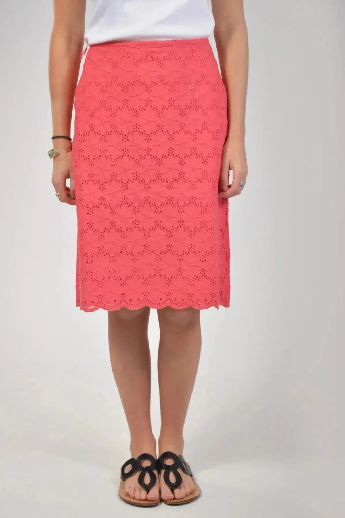 Broderie Anglais Skirt Slow Fashion Fold Over Detail