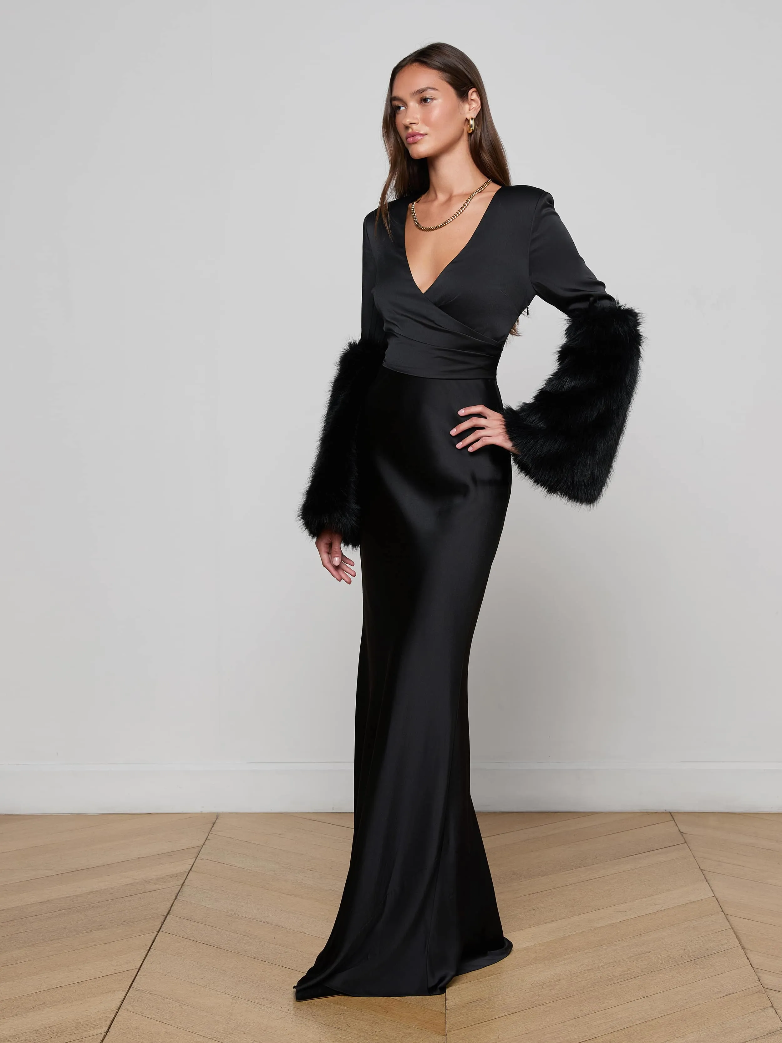 Basic Mood Manon Gown with Faux Fur