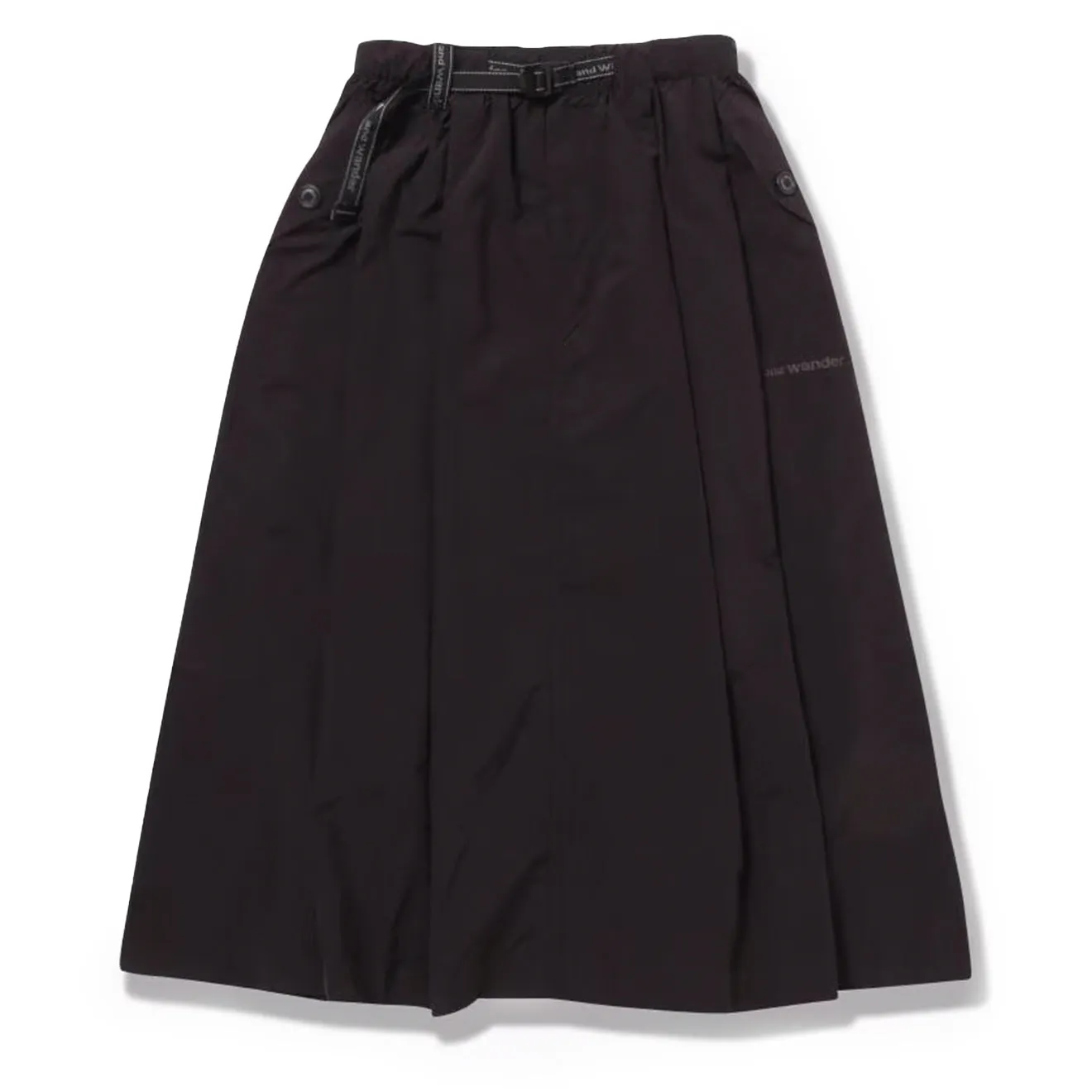 And Wander Womens Oversized Cargo Skirt Black Clean Fit