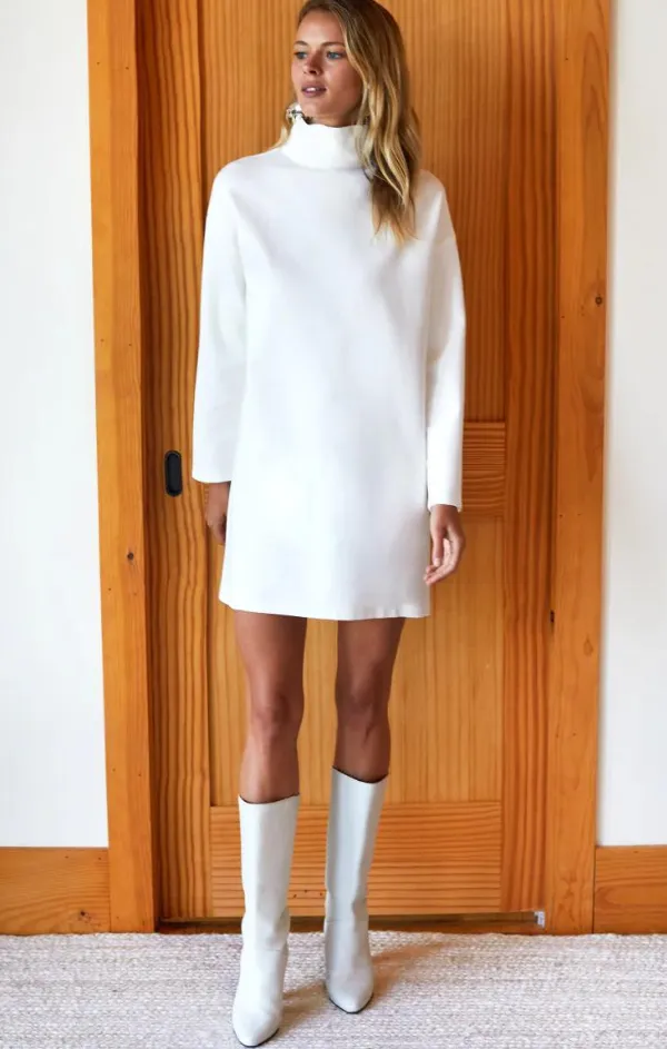 Smooth Layering Art-Gallery Edie Turtleneck Dress