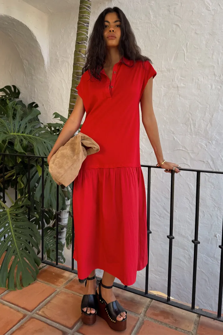 Sporty-Look Red Darcy Dress