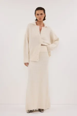 SALMA IVORY KNIT MAXI SKIRT Artisanal Craft