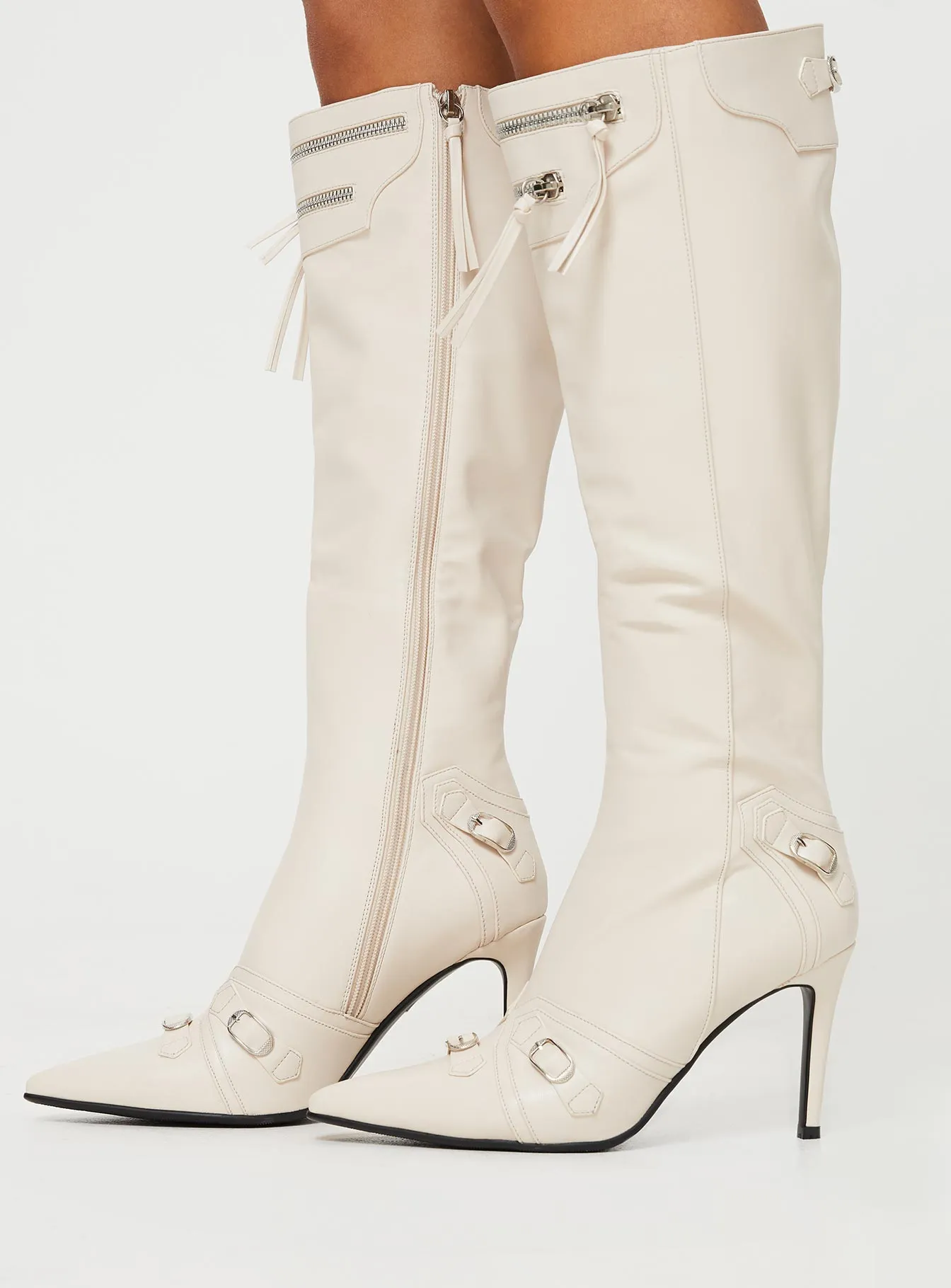 Skater Footwear Flexibility Ride Regal Knee High Boots Bone