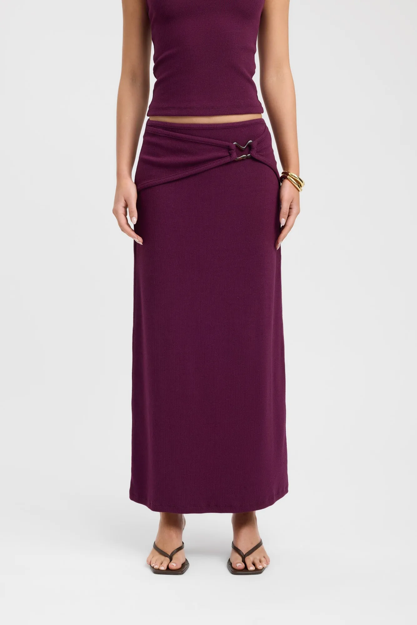 Crafted Detail Smooth Finish Casper Maxi Skirt