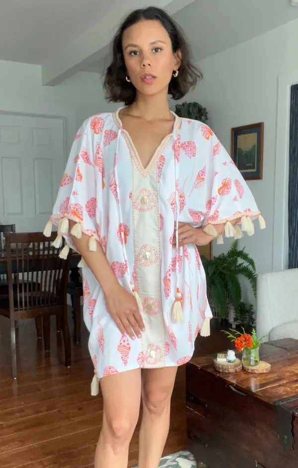 Soft and Relaxed Seashells Short Kaftan