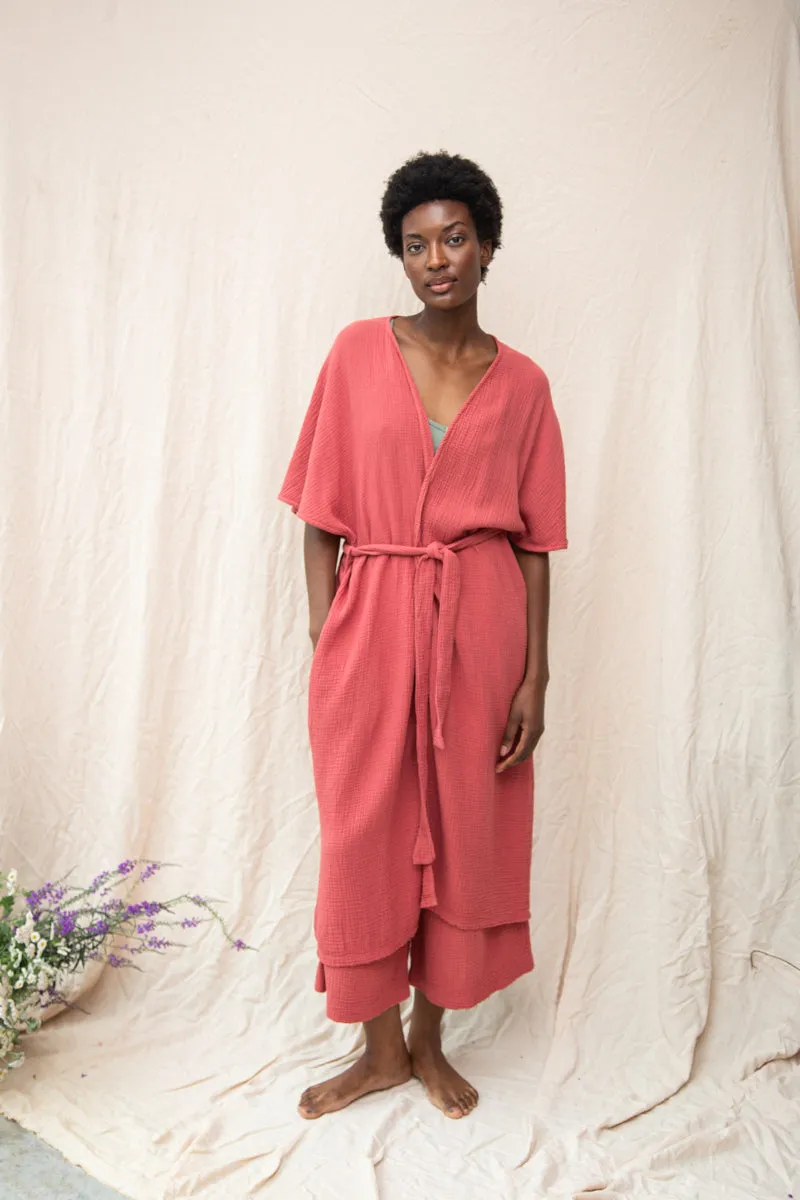 Aspyn Organic Cotton Robe in Rose Subtle Elegance