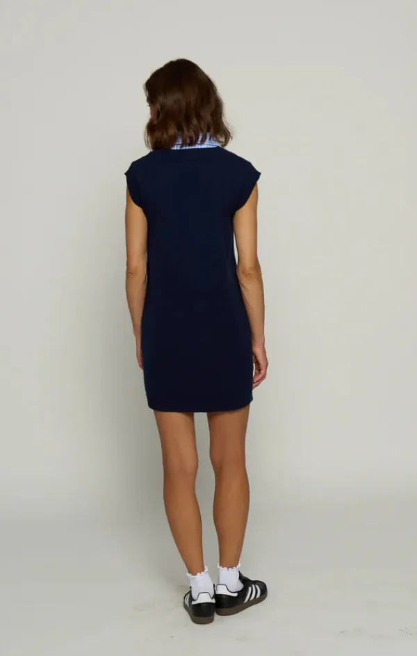 French Vibe Sleeveless Twofer Dress