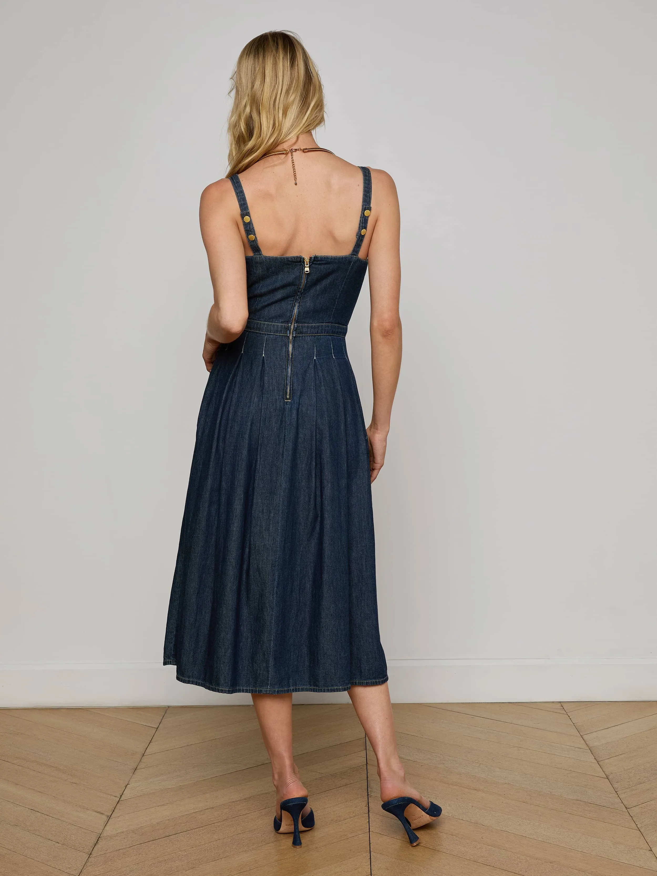 Esmeralda Chambray Dress Texture Edge Lounge Cut