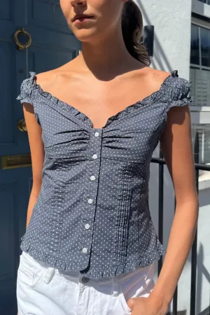 Sporty Look Elena Polka Dot Top