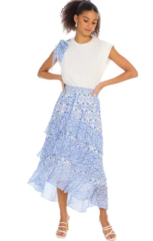 Ella Midi Skirt in Grecian Tiles Machine washable Smooth Feel