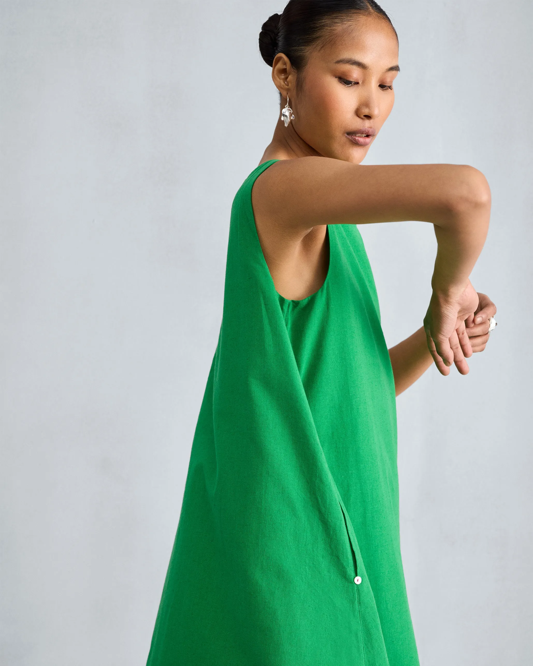 Aura Glow Double Layer Dress - Green