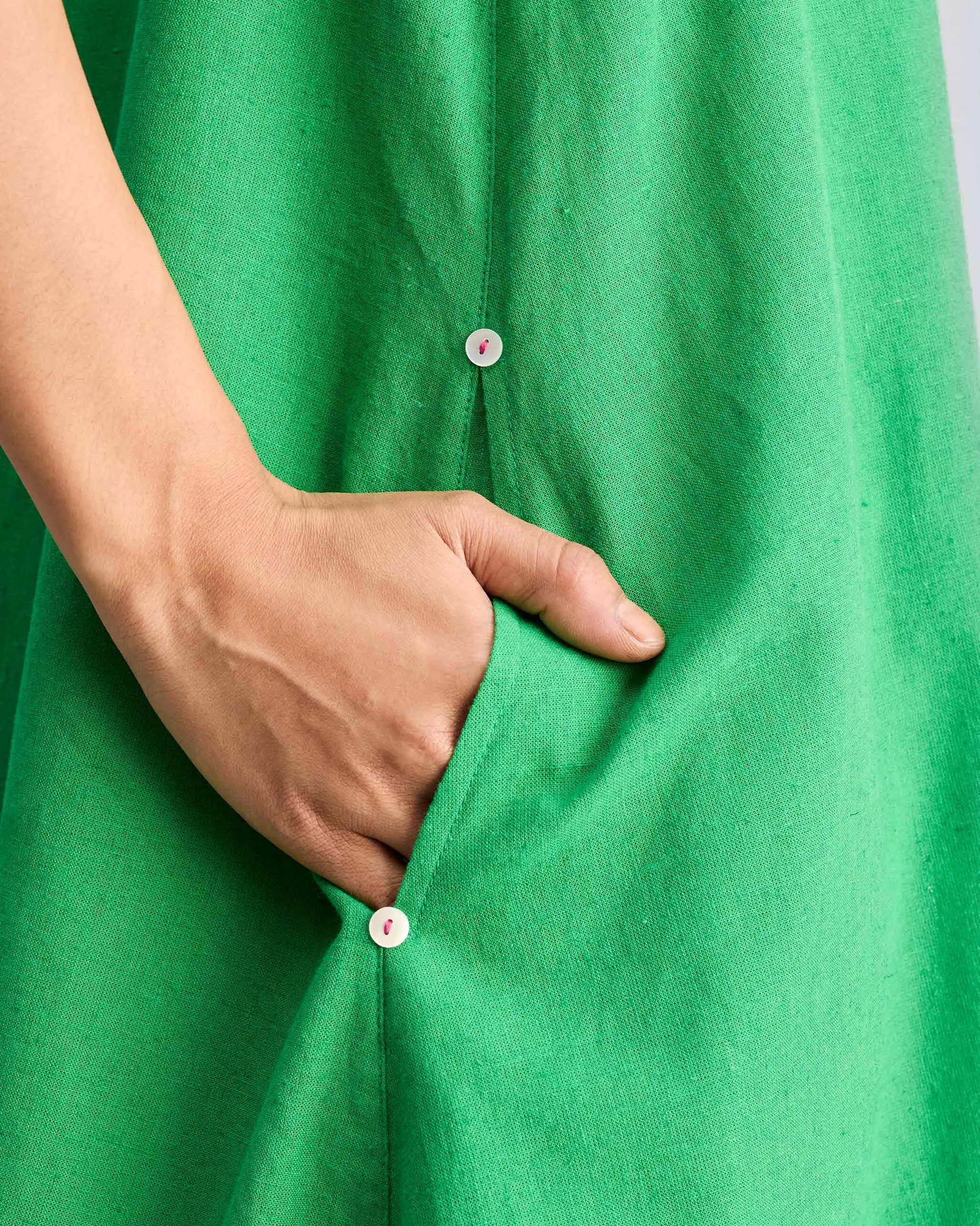 Double Layer Dress - Green Soft Mesh Urban Fit