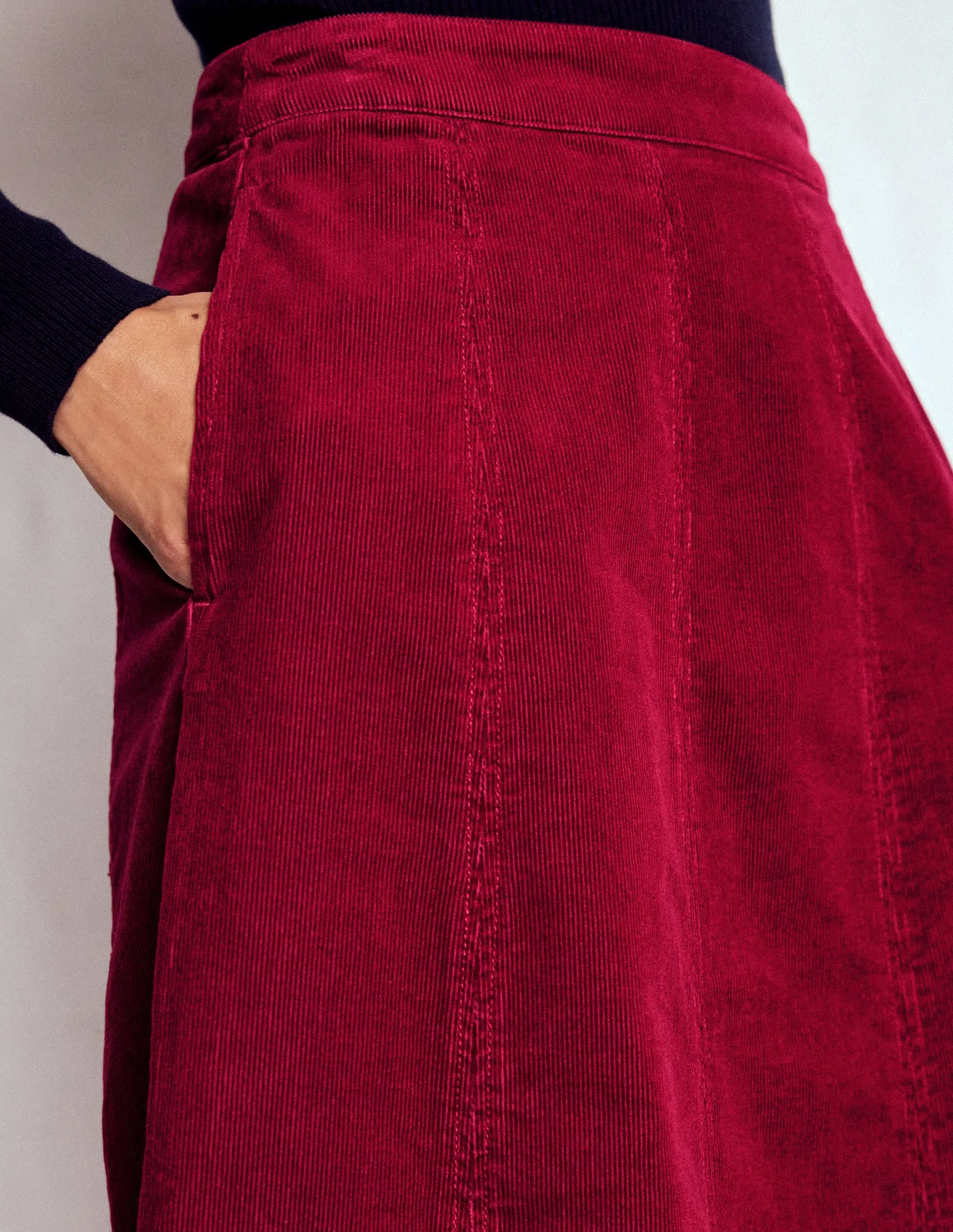 Joy Cord Midi Skirt-Burgundy Red Festival Outfit