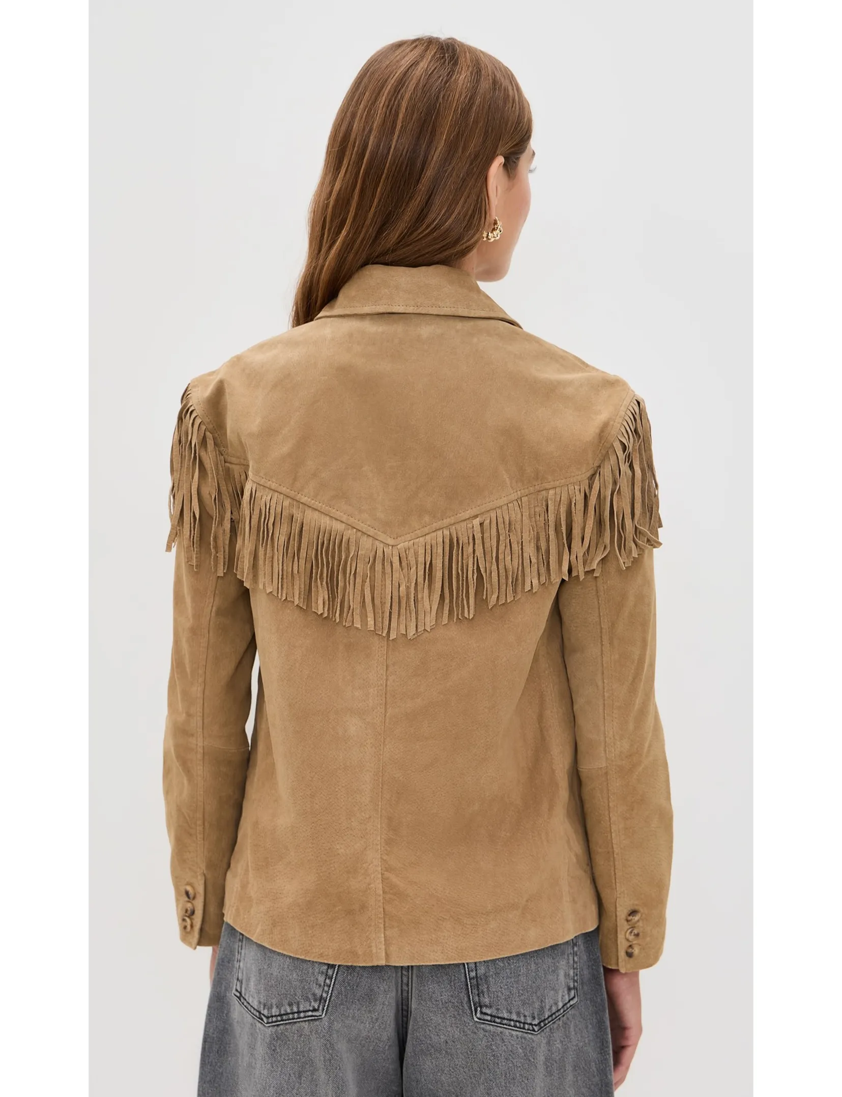 Faux Suede Fringe Jacket, Herbal Therapy Convertible Silhouette Odor Resistant Fabric
