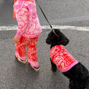 Natural Odor Control Travel Essential Red and Pink Bandana Dog Jumper