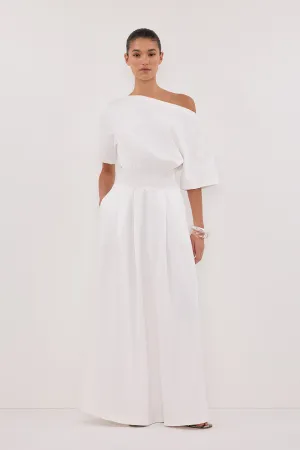 ESME WHITE ASYM MAXI DRESS Timeless Comfort Wear