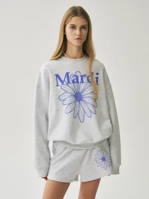 SWEATSHIRT FLOWERMARDI_HEATHER PURPLE Festival wear Cozy And Warm