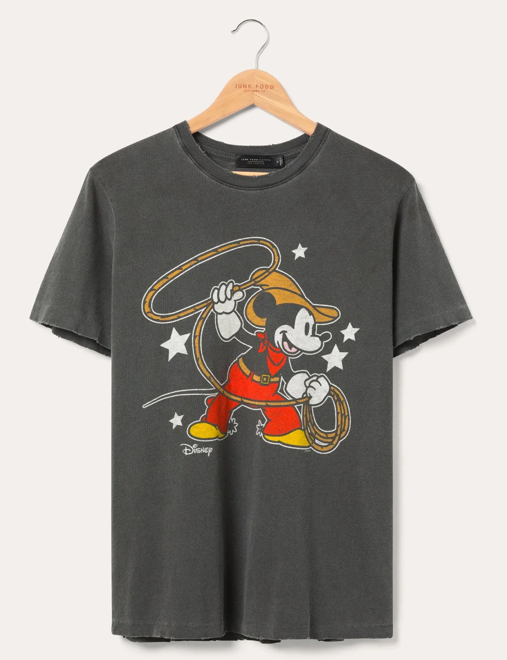 casual and comfortable Mickey Mouse Lasso Tee, Vintage Black