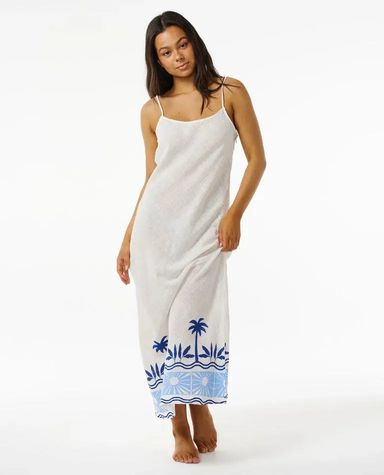 Rip Curl Womens Dress Santorini Sun Printed Maxi Live Soft Subtle Mood