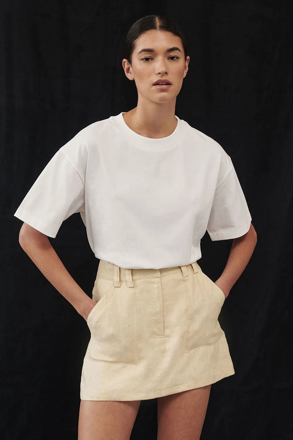 EVA LEMON LINEN SKORT Non Restrictive Fit Easy Outfit