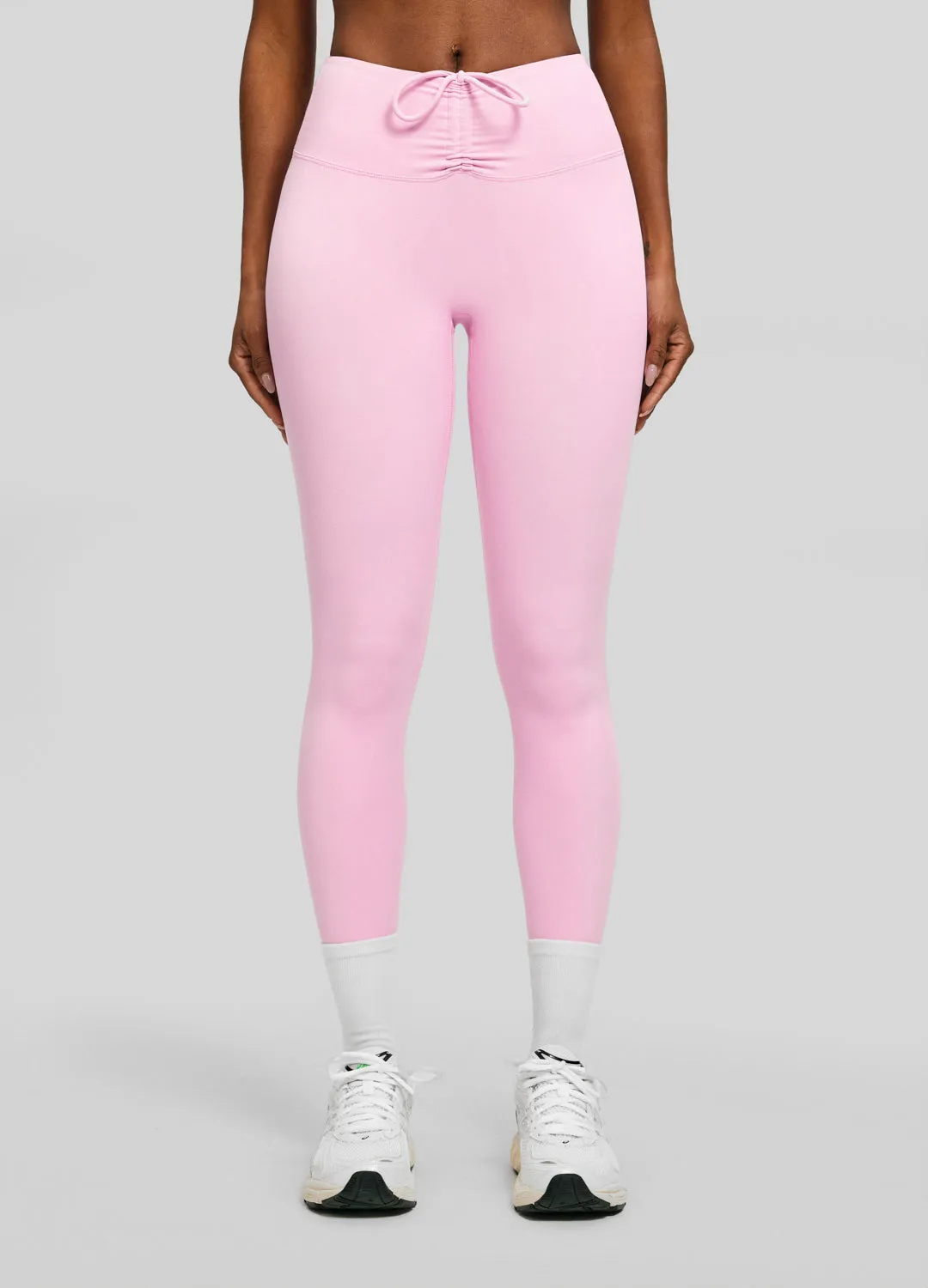 Tied Front Shaping Leggings Mesh Ventilation Zones Flexible Stretch Material