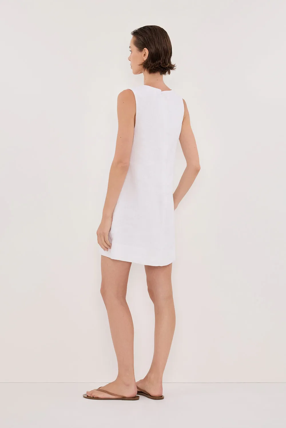 LOTUS WHITE LINEN MINI DRESS Stylish party wear Urban appeal