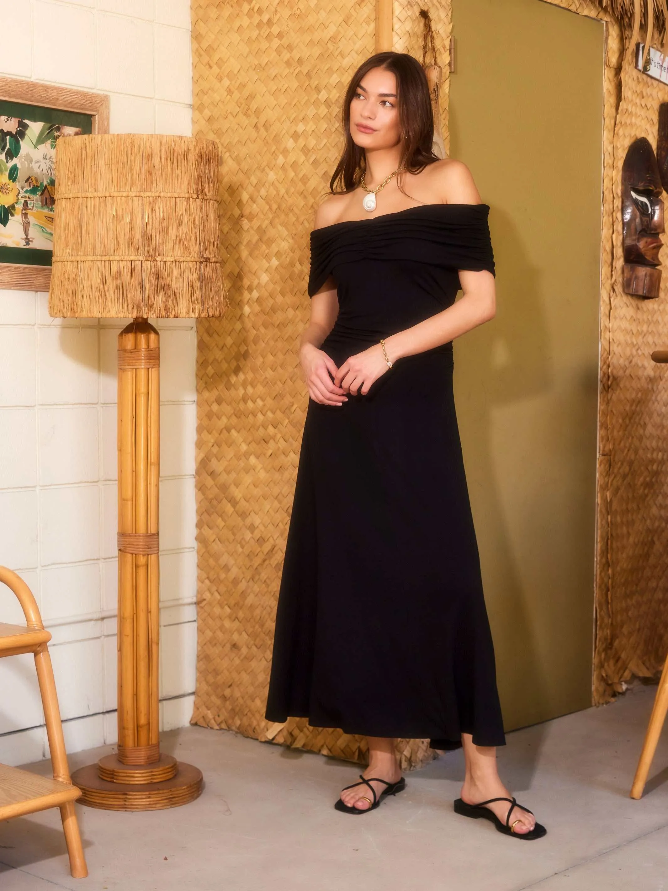 Smooth Feel Ella Off-The-Shoulder Midi Dress