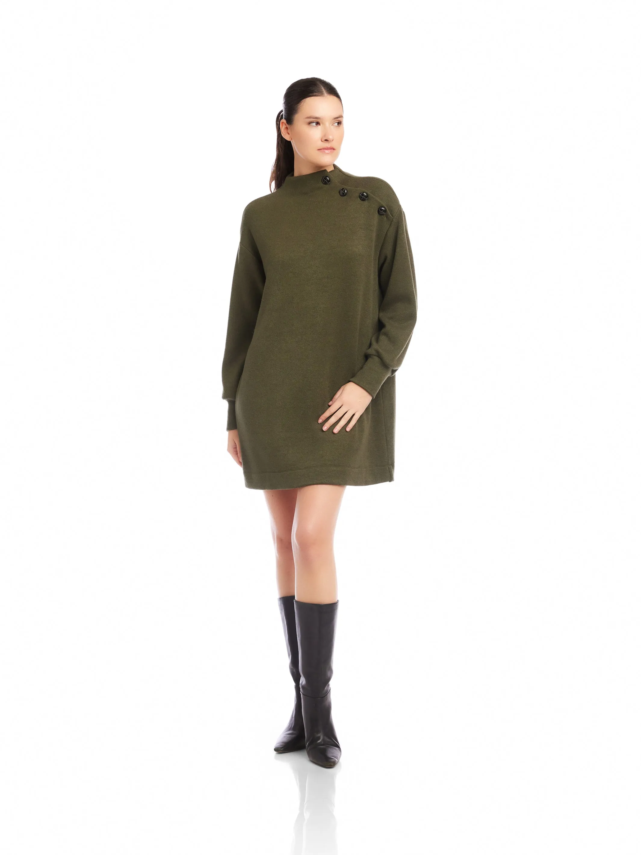 Brenna Mock Neck Dress Elegant holiday wear Subtle Charm
