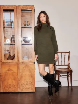 Tiered Skirt Brenna Mock Neck Dress