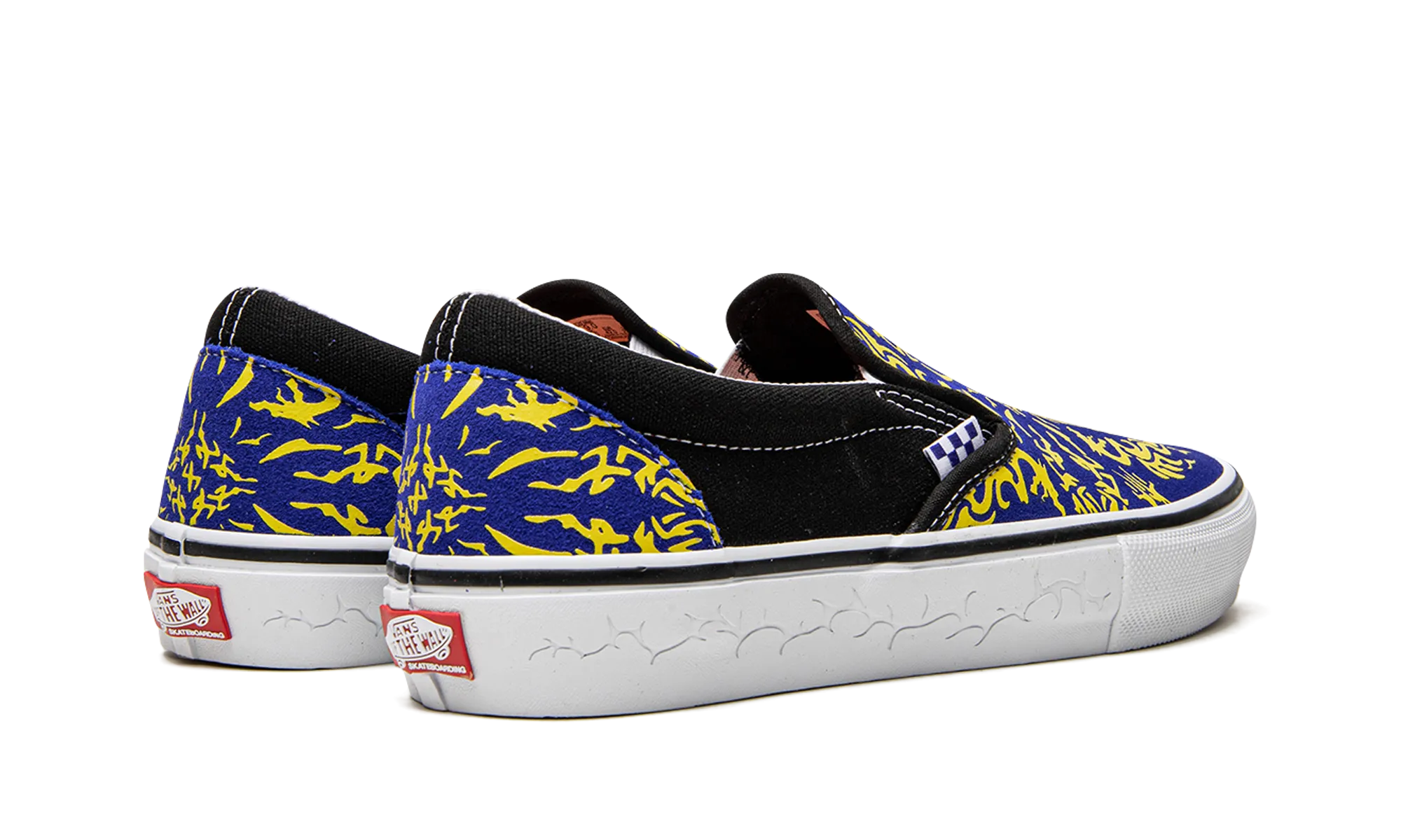 Freedom Steps Navy Deep Skate Slip-On "Dragon Flame"