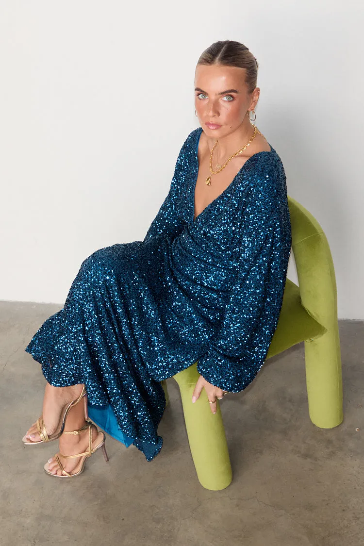 Soft Composition Teal Sequin Emma Dress