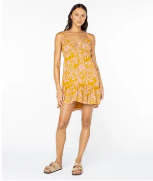 Roxy Womens Dress Sunshine Crush Printed-Fabric
