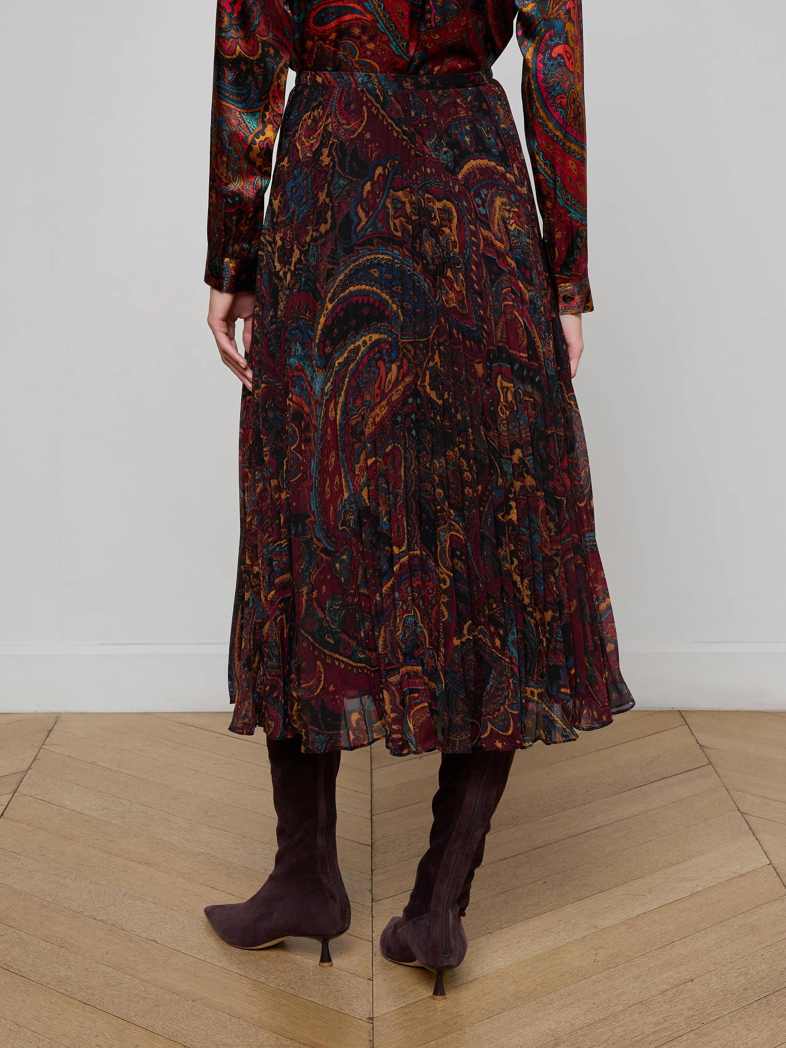 Fernanda Pleated Midi Skirt Easy Comfort Artisanal Craft