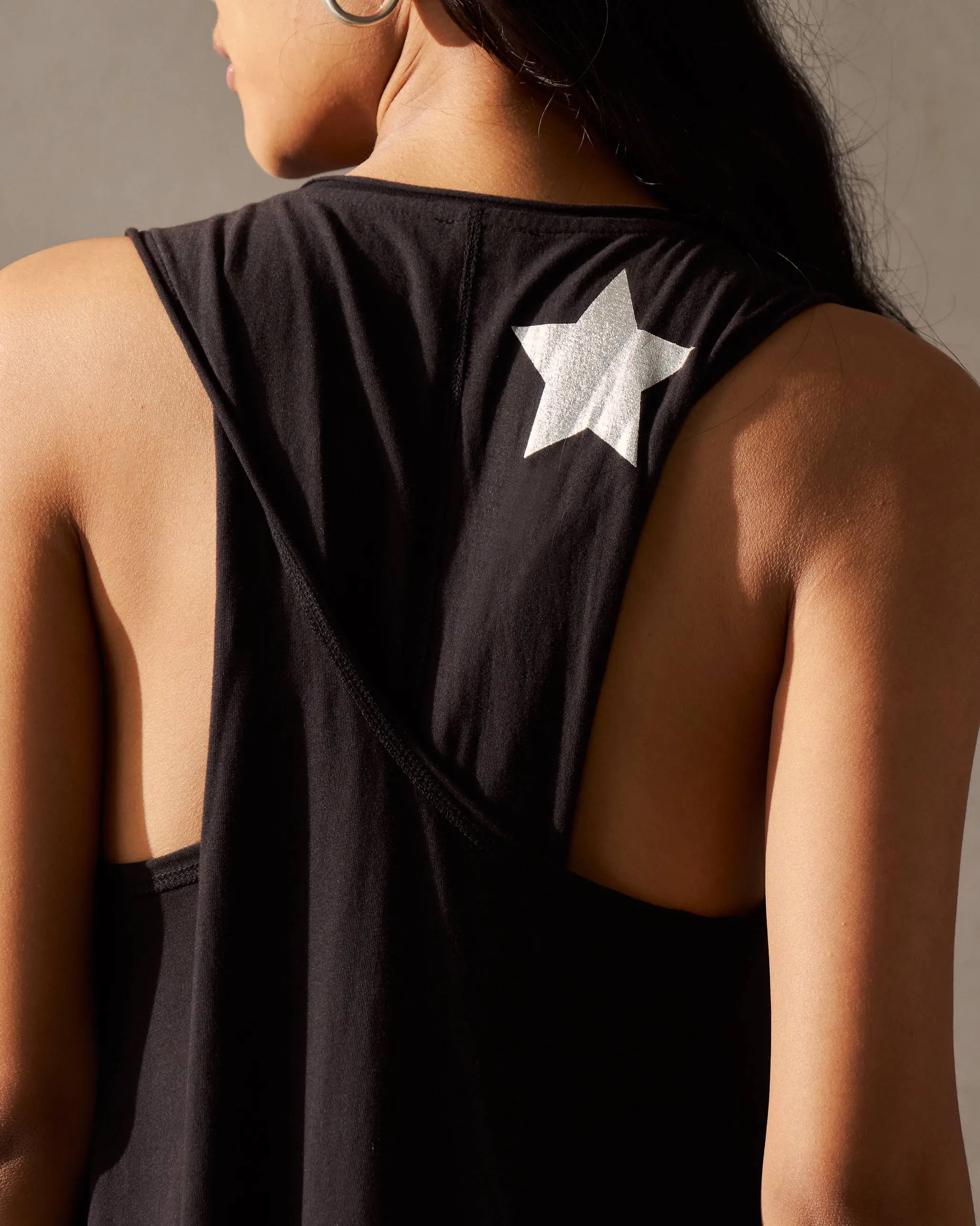 Glossy Fabric Summer Air Fez Dress - Black