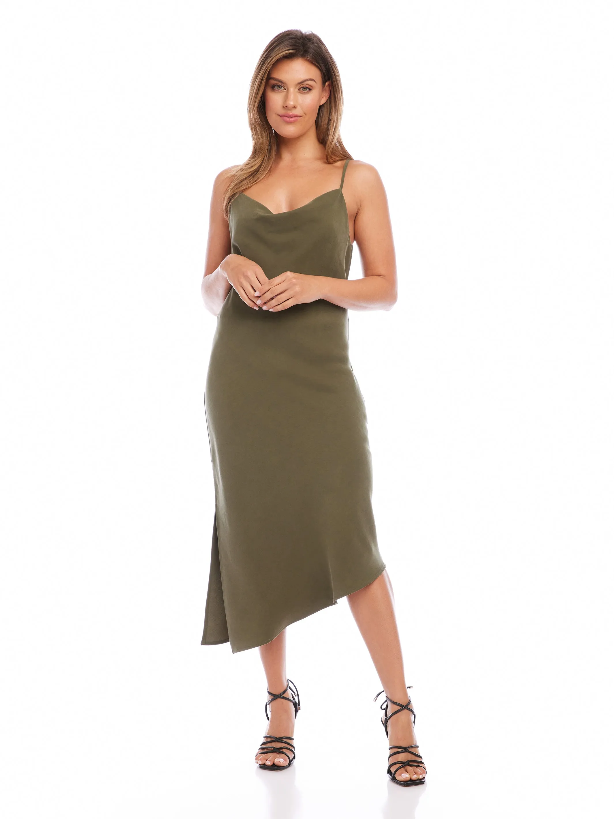 Bright Vibe Classic sheath dress Cowl Neck Slip Dress