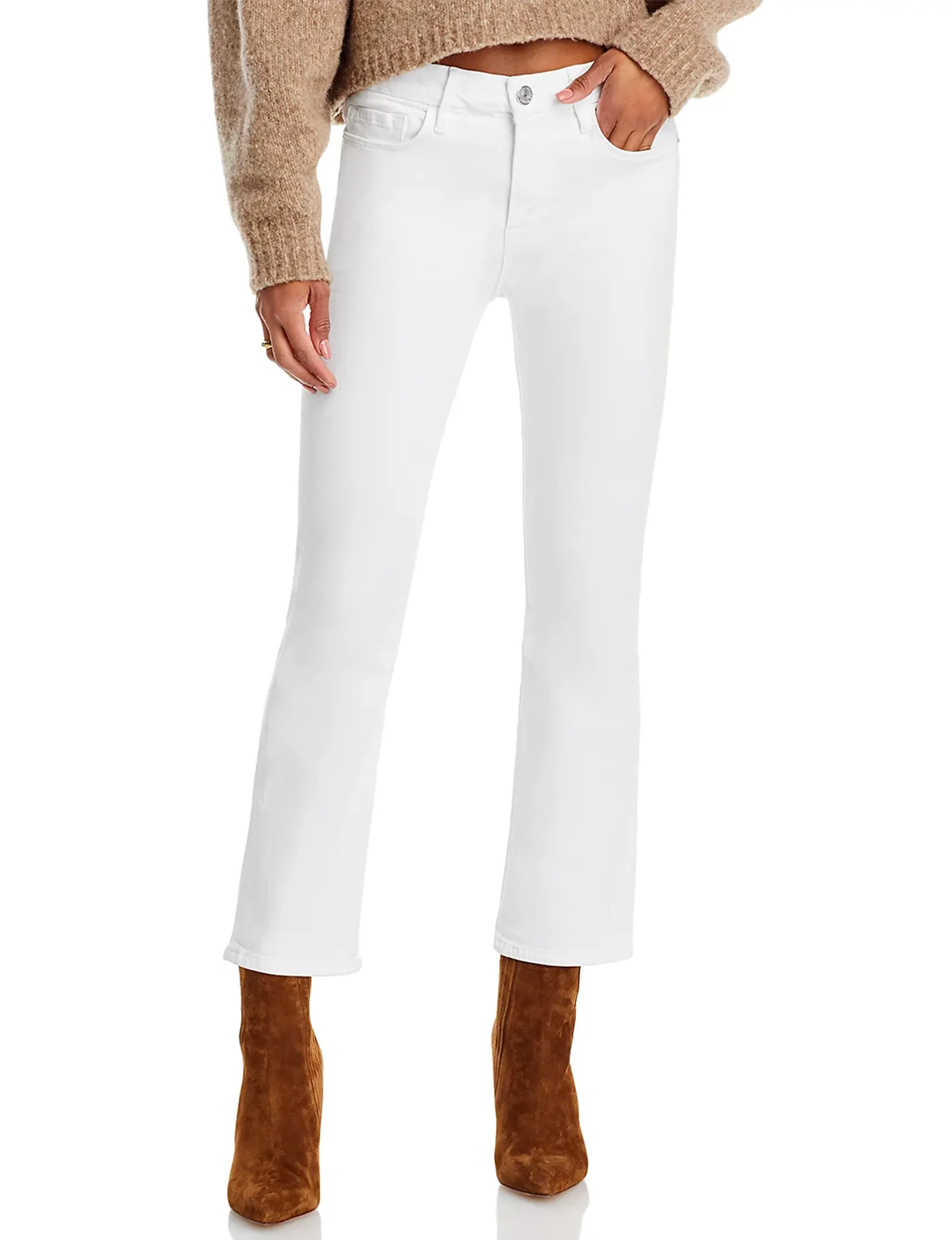 Stain Resistant Le Crop Mini Boot, Blanc