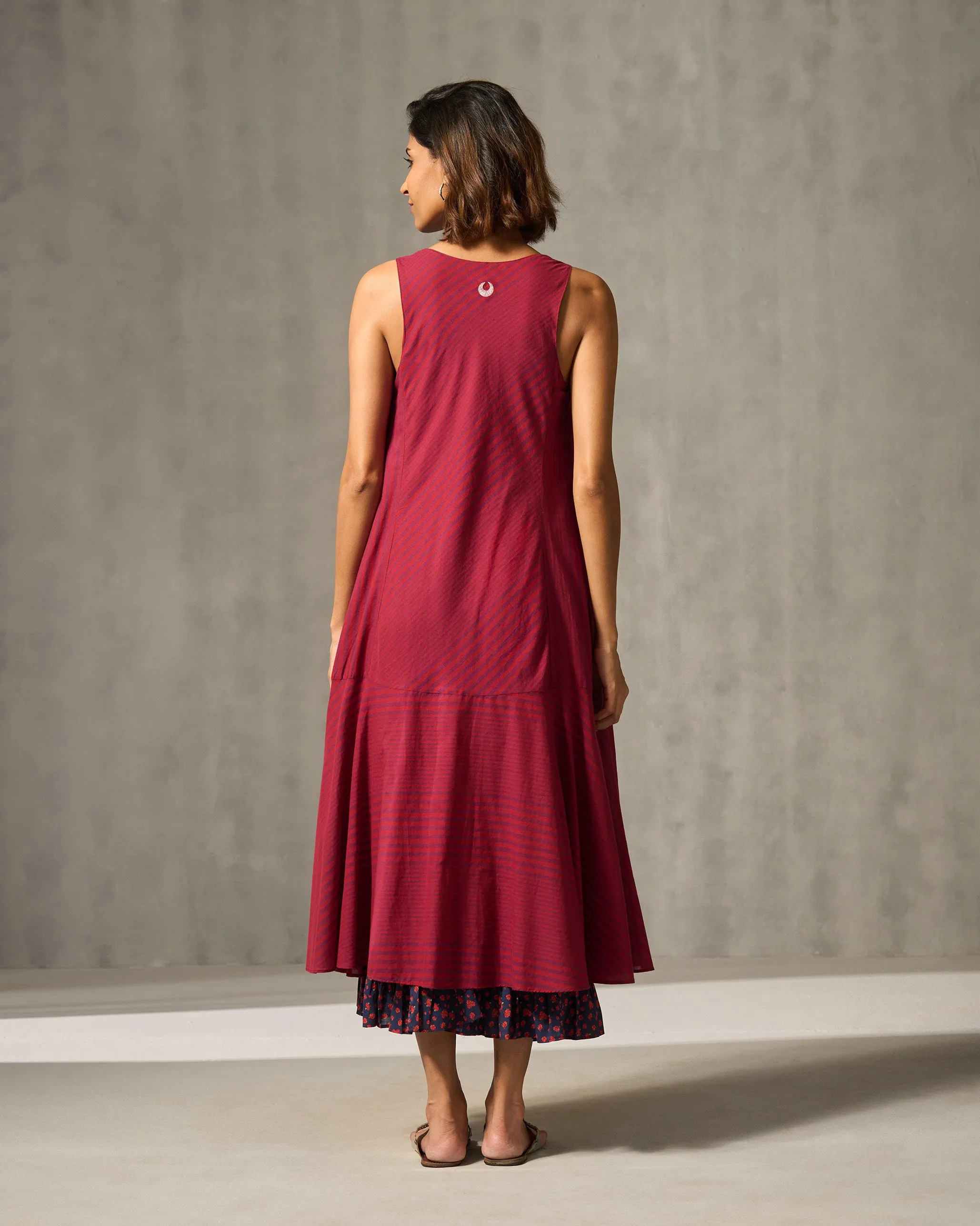 Jambiani Dress - Purple & Red Stripes Clean Comfort Daily Flex