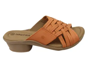 Slip On Slip Resistant New Face Bella Womens Comfortable Leather Low Heel Slides Sandals
