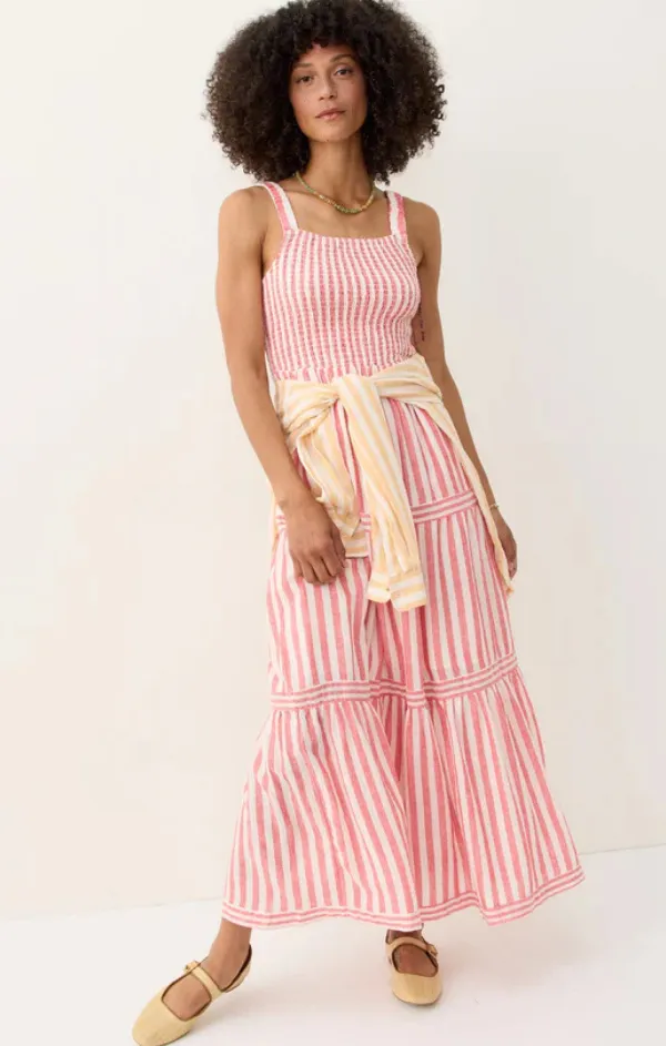 Light material Selene Maxi Dress in Hibiscus Stripe