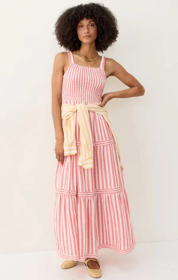 Chic Casual Wear Style Blend Selene Maxi Dress in Hibiscus Stripe