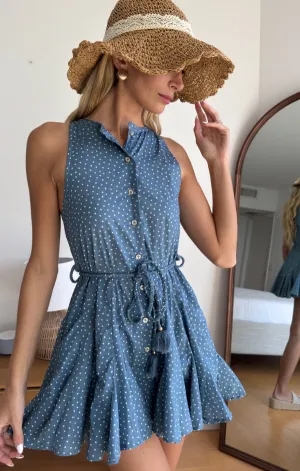 Fleur Polka Dot Mini Dress Chill Piece Fashion Look